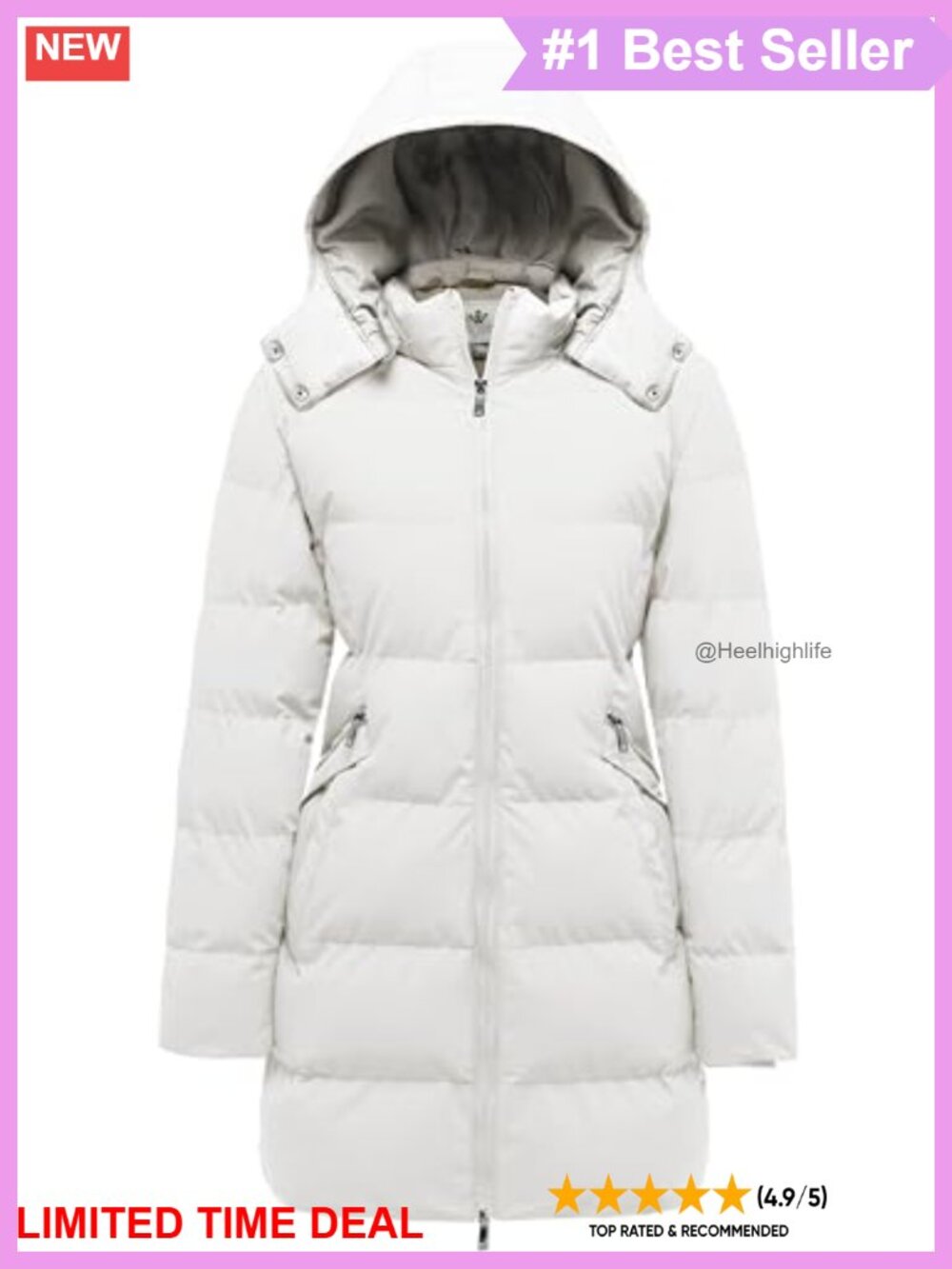 WenVen Women's Thickened Parka Winter Puffer Jacket with Hood